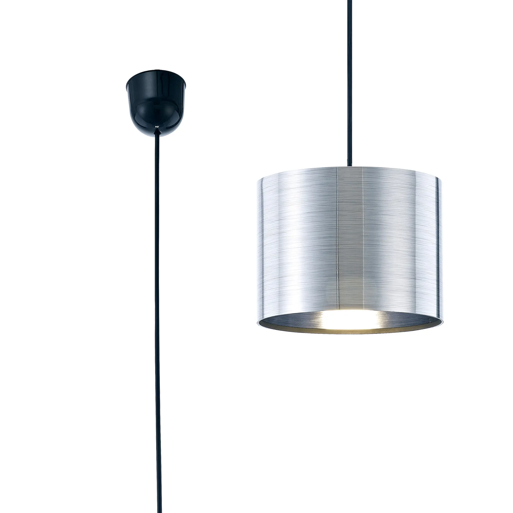 D0250  Dako 20cm Acrylic Pendant 1 Light Chrome Black